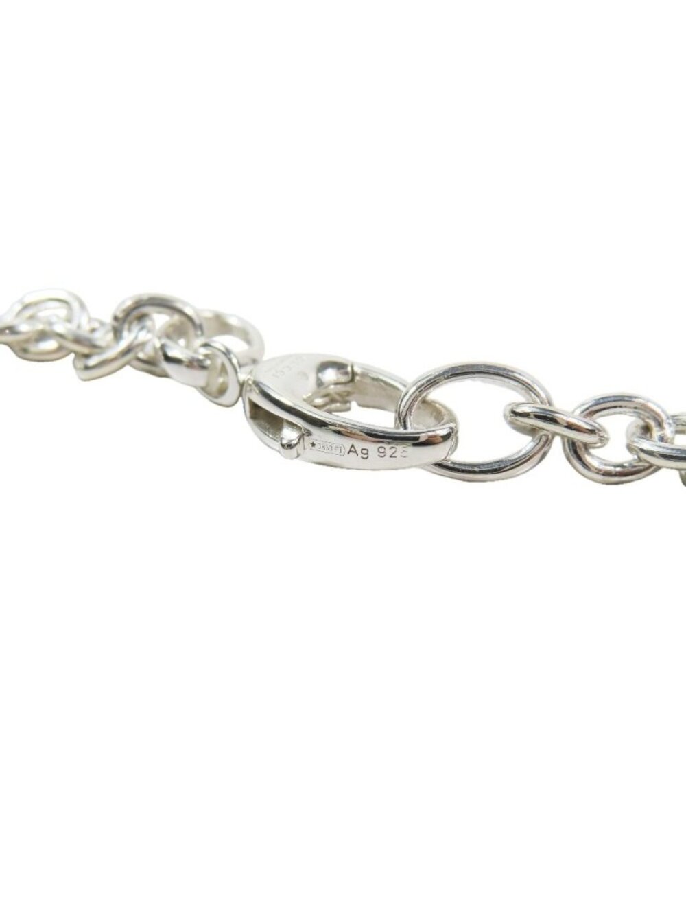 Gucci Polished Interlocking Logo Chain Necklace GG Pendant Silver - Picture 6 of 6